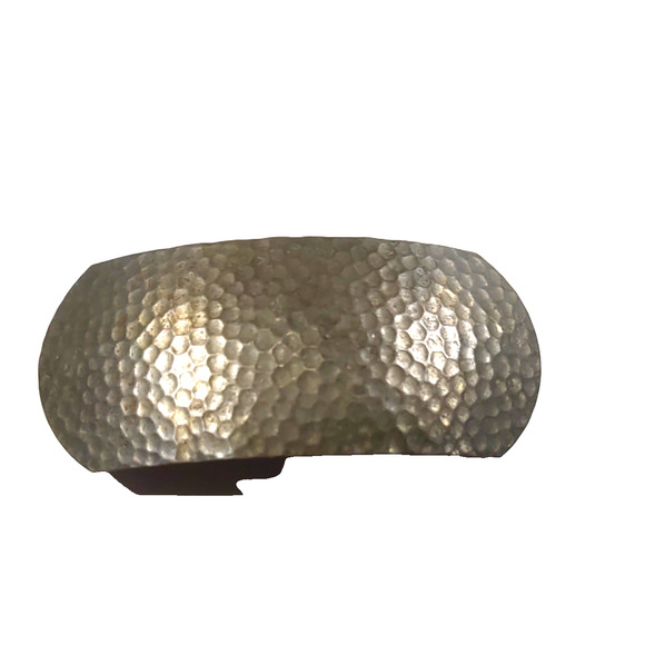 Tension Barrette Hammered Brass Design 3" Long Classic France - Picture 4 of 7